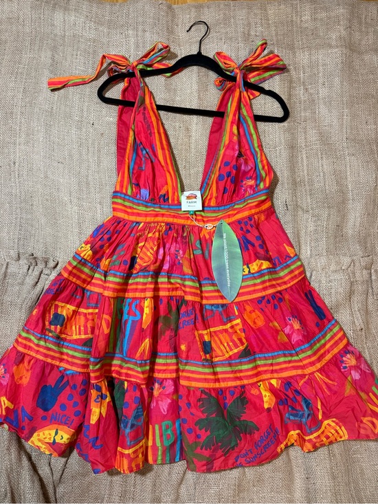 FARM Rio Dresses & Skirts - Farm Rio Red Good Vibes Mini Dress